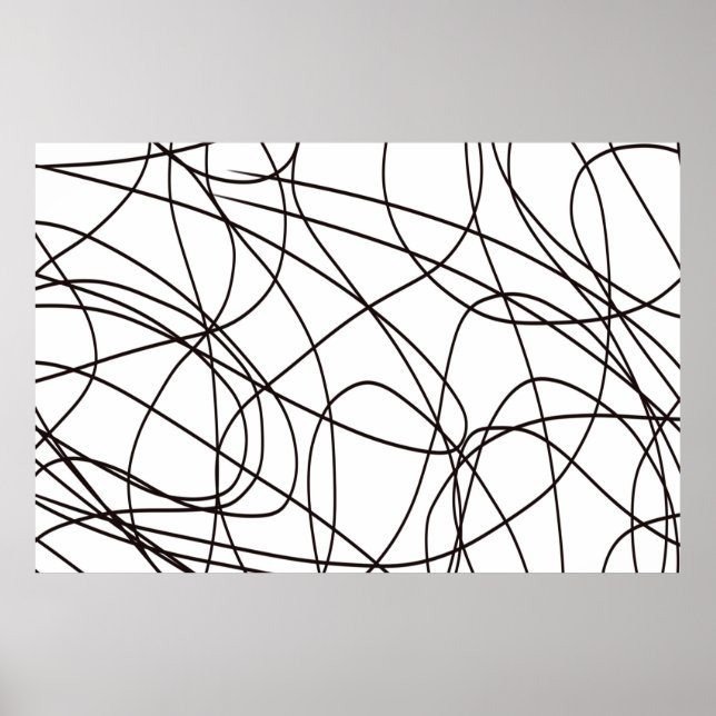 Poster Art en ligne noir et blanc (Devant)