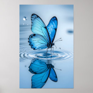 Poster Art encadré papillon bleu
