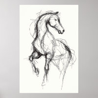 Art équestre moderne Cheval Croquis Illustration