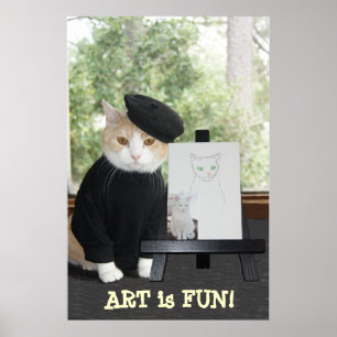 Poster ART est un CHAT AMUSANT