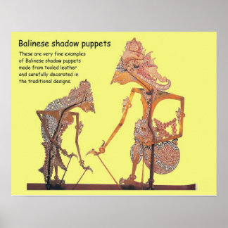 Poster Art et design, marionnettes Ombre balinaise