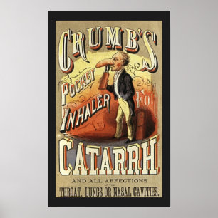 Poster Art Étiquette vintage, Cumb's Pocket Asthma Inhale