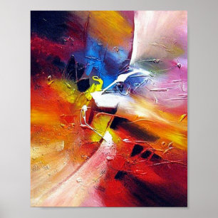 Poster Art Expressionniste de style Abstrait Peinture col