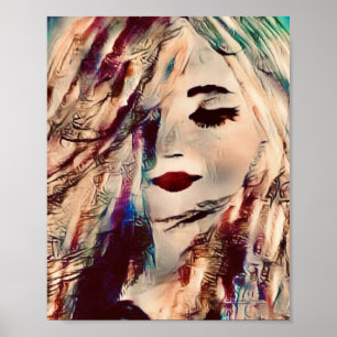 Poster Art Femme Sirène Peinture Décor mur Imprimer