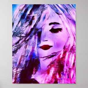 Poster Art Femme Sirène Peinture Décor mur Imprimer