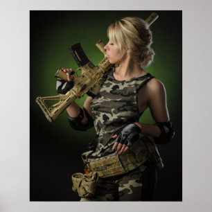 Poster Art Femme Soldat