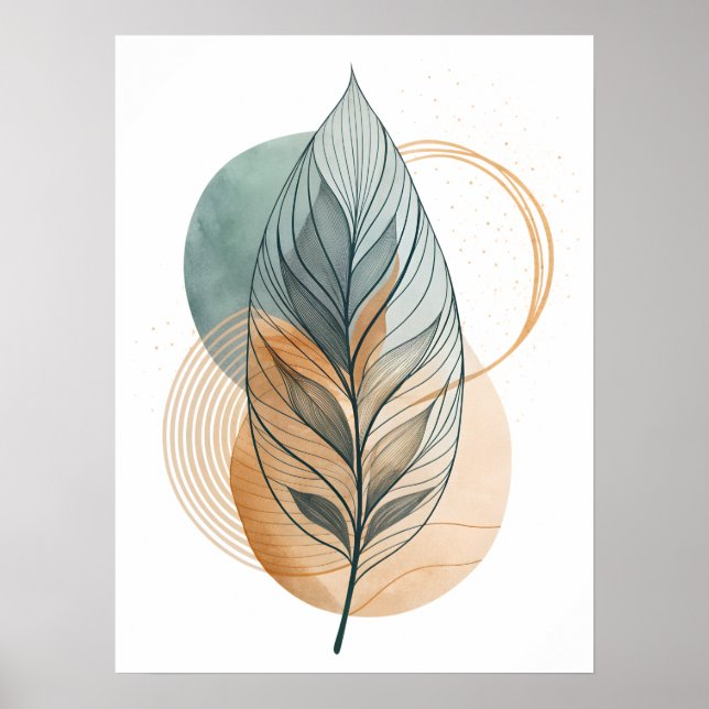 Poster Art feuille Abstrait (Devant)