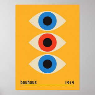 Poster Art fin géométrique Bauhaus vintage pour les yeux