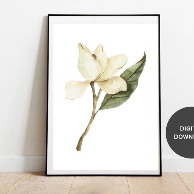 Poster Art Fleur sauvage Botanique Imprimer, Nature Minim (Créateur téléchargé)