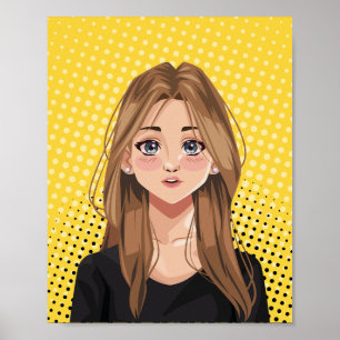 Poster Art flop de fille en gras