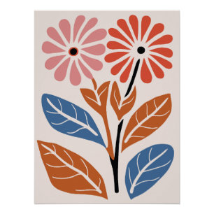 Poster Art Floral Abstrait