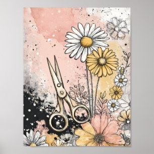 Poster Art floral abstrait aquarelle