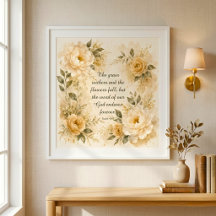 Art floral aquarelle verset de la Bible chrétienne