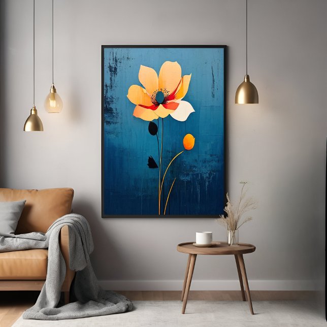 Poster Art floral audacieux avec fleur Abstraite (Créateur téléchargé)