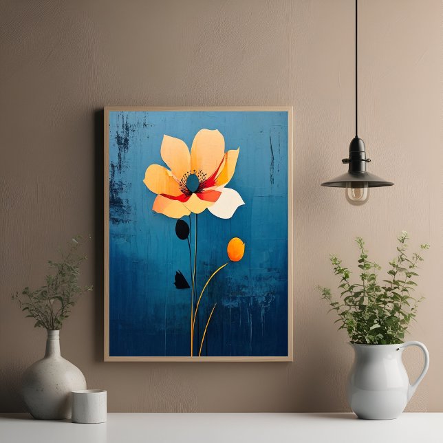 Poster Art floral audacieux avec fleur Abstraite (Créateur téléchargé)