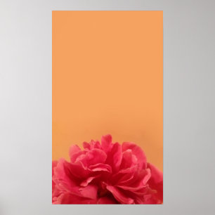 Poster Art floral élégant rose et orange