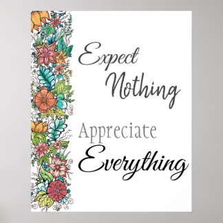 Poster Art floral et citation