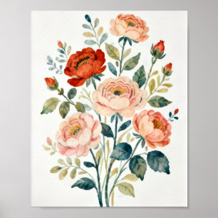 Poster Art floral shabby chic romantique