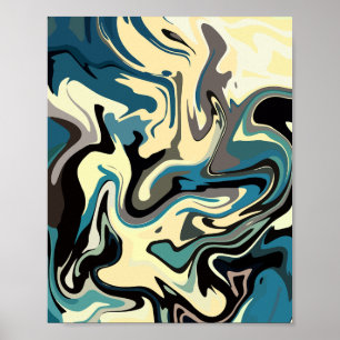 Poster Art fluide Abstrait aux tons terre