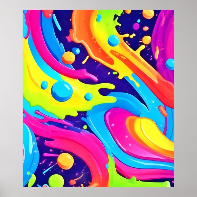 Poster Art fluide néon (Devant)