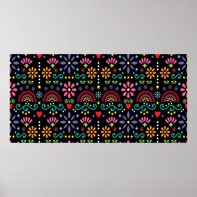 Poster Art folklorique mexicain sans soudure motif, desig (Devant)