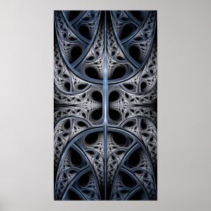 Poster Art fractal de la salle du squelette