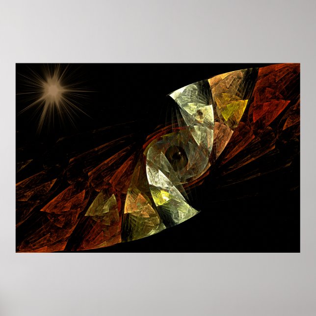 Poster Art Fractal du calmar de mer profonde (Devant)