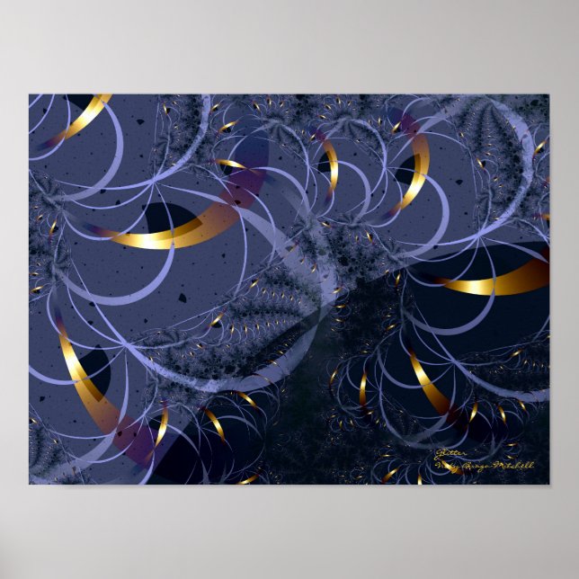 Poster Art Fractal fin parties scintillant (Devant)