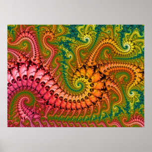 Poster Art fractal psychédélique