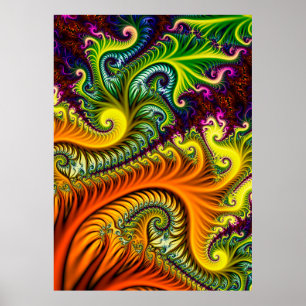 Poster Art fractal psychédélique