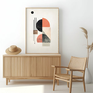 Poster Art géométrique Abstrait avec textures naturelles