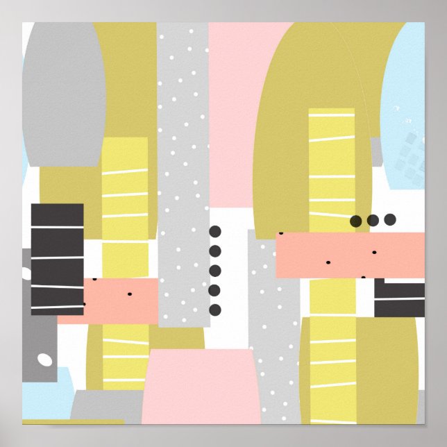 Poster art géométrique abstrait moderne (Devant)