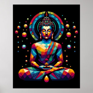 Poster Art géométrique abstrait moderne | Gautama Bouddha