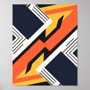 Poster Art géométrique aux couleurs contrastées audacieus