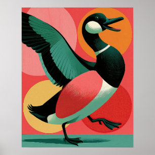 Poster Art géométrique canard gras modernité du milieu du