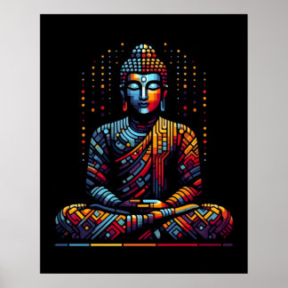 Poster Art Géométrique Moderne Abstrait | Gautama Bouddha