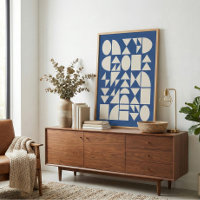 Art géométrique moderne de formes en bleu cobalt