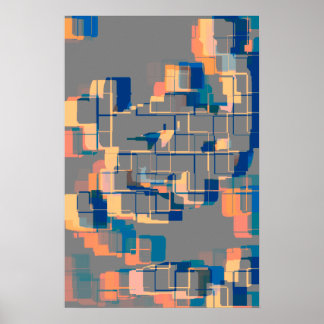 Poster Art géométrique "Sunset"