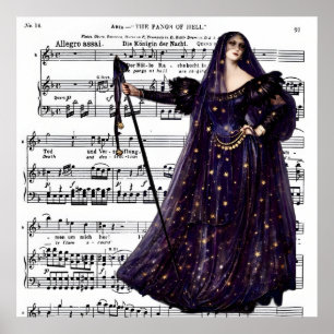 Poster Art gothique vintage de la Reine de la Nuit de l'O
