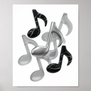 Poster Art graphique abstrait argent dynamique
