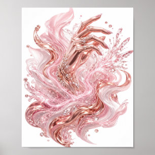 Poster Art graphique abstrait or moderne