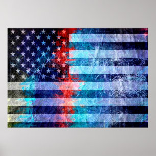 Poster Art Grunge American Flag #7
