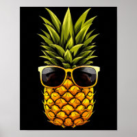 Art IA - Ananas Cool avec lunettes de soleil - Pos