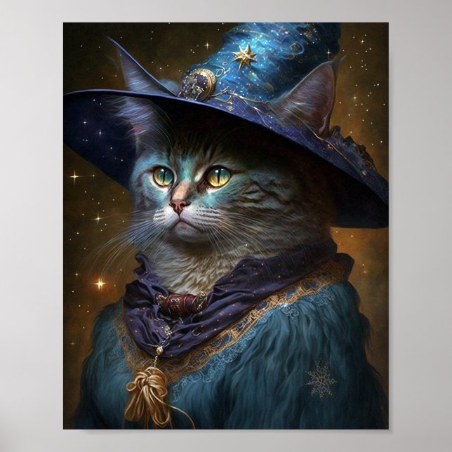 Poster Art Imaginaire Chat Witch (Devant)