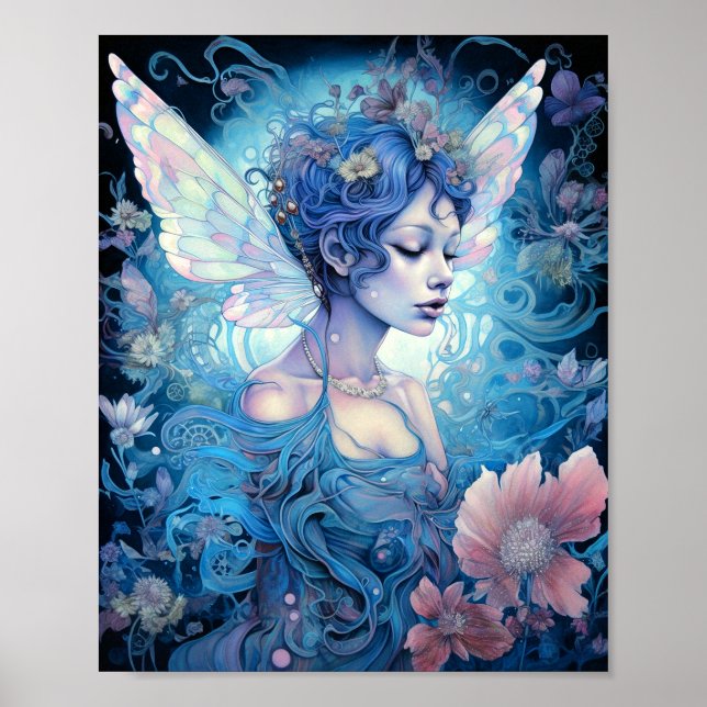 Poster Art Imaginaire Fairy Bleu (Devant)