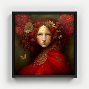 Poster Art Imaginaire Fairy Rouge