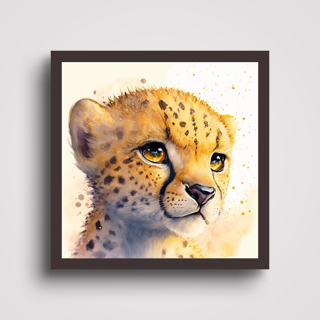 Poster Art imprimable aquarelle de guépard (Créateur téléchargé)