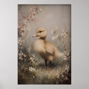 Poster Art imprimable de caneton vintage, Canard de print
