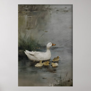 Poster Art imprimable de la famille des canards, Impressi