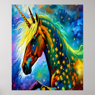 Poster Art imprimable de licorne magique de haute qualité